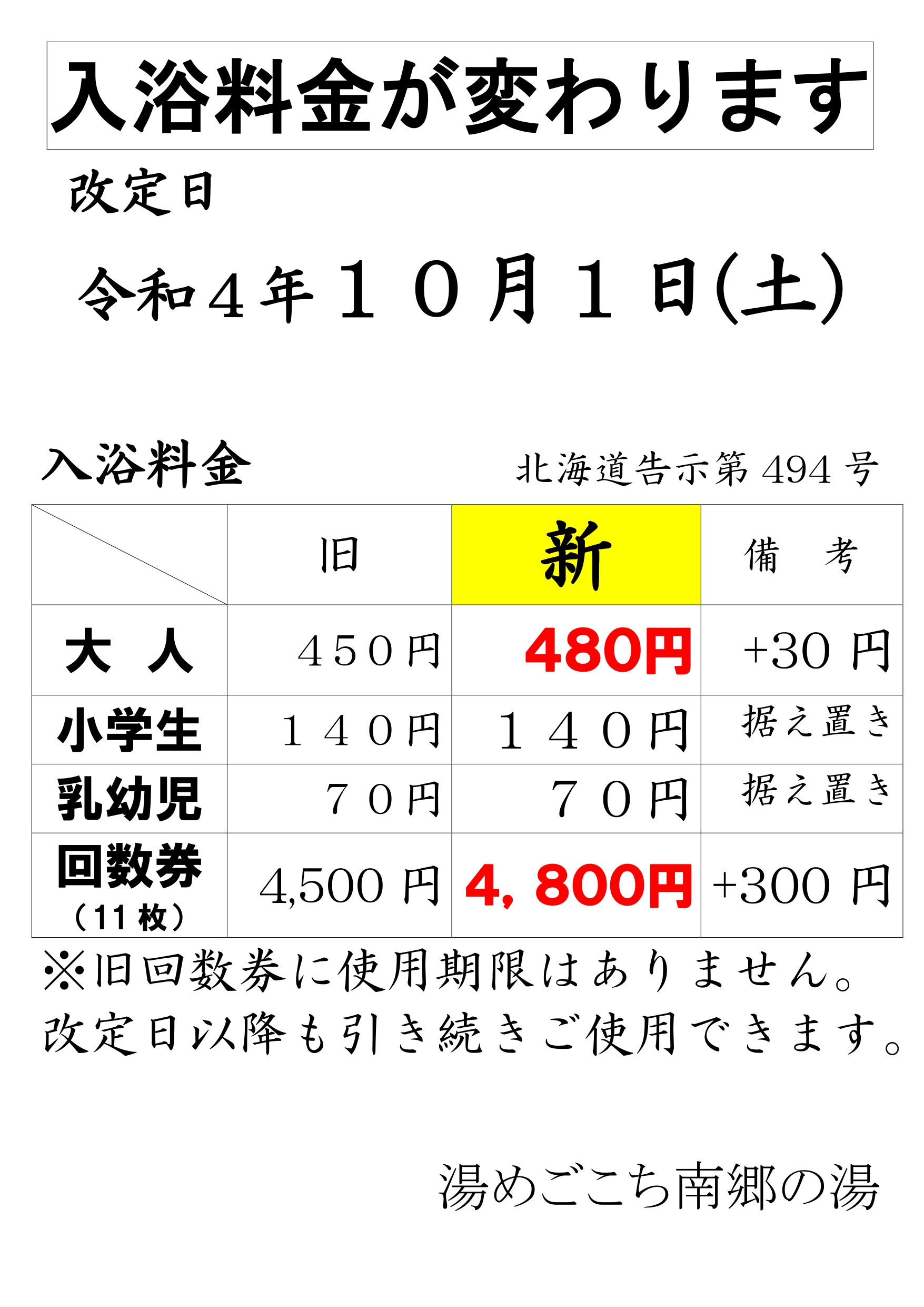 スーパー銭湯 笑がおの湯 松戸矢切店 入浴回数券 15枚